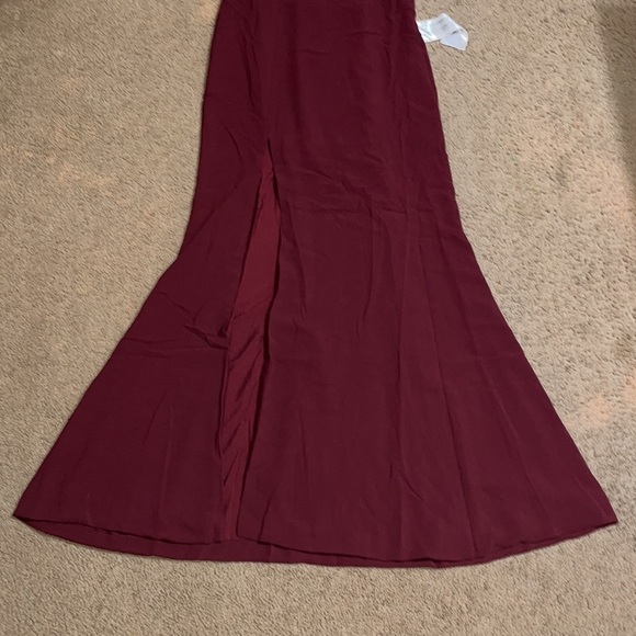 Dress The Population Fernanda Strapless Evening Gown Burgundy XLarge - Picture 5 of 8